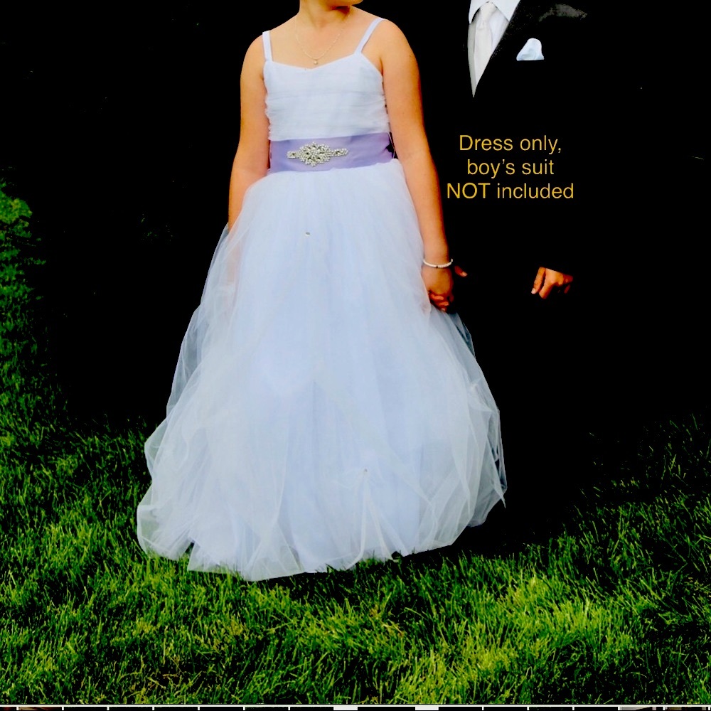 White Formal Flowergirl Dress, by Rosebud Fashions, size 12, Wedding fashions